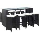 Vidaxl - ensemble de bar d'ext�rieur 9 pcs r�sine tress�e noir