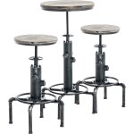 Clp - ensemble de bar industriel lynton avec 1 table haute et 2 tabourets de bar argent antique Clp - ensemble de bar industriel lynton avec 1 table haute et 2 tabourets de bar argent antique