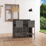 Ensemble de bar de jardin avec coussins 3 pcs gris vidaxl