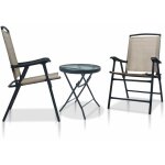 Ensemble de bistro 3 pcs taupe acier vidaxl
