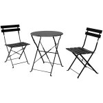 Ensemble bistro 3 pi�ces avec cadre renforc�, r�sistant � la rouille 2 chaises et 1 table, acier premium, ...