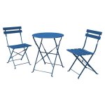 Ensemble bistro 3 pices avec cadre renforc, rsistant  la rouille 2 chaises et 1 table, acier premium, ...