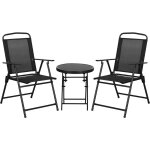 Ensemble bistro de jardin 3 pièces chaises pliables table basse Ensemble bistro de jardin 3 pièces chaises pliables table basse