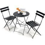 Liferun ensemble bistrot 3 pi�ces, ensemble de balcon 2 chaises pliantes 1 table pliante, meubles de ...