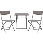 Ensemble bistrot de jardin ensemble meubles de jardin design table carr� et chaises pliables r�sine tress�e ...