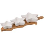 Ensemble de bols en forme d'�toile, sur un support en bambou, 42 cm.