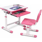 Ensemble bureau et chaise pour enfant avec hauteur reglable et table inclinable, avec tiroir et crochet ...