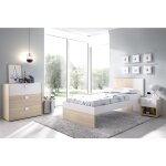 Ensemble chambre � coucher compl�te ( lit adulte 190x90 cm avec 2 tiroirs + table de chevet + commode ...