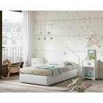 Ensemble de chambre  coucher enfant coloris blanc ( tte de lit + 2 chevets ) pegane
