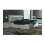 Ensemble chambre panarea lit 180x200 cm + led + chevets + sommier, design adulte Ensemble chambre panarea lit 180x200 cm + led + chevets + sommier, design adulte