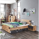 Ensemble chambre enfant / adolescent imitation chêne poutre - 90 x 200 cm - pegane - Ensemble chambre enfant / adolescent imitation chêne poutre - 90 x 200 cm - pegane -
