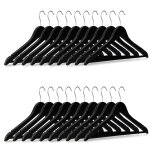 Ensemble cintre en bois pack de 20 cintres pour manteaux pantalons vtements hxlxp: 23 x 44 x 1 cm, noir ...