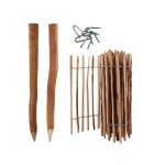 Ensemble complet de 5 m de palissade de 80 cm de haut, espacement des lattes de 4 � 6 cm avec 5 poteaux ...