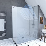 Aurlane - pack douche à l'italienne 90x120 - kit panneaux muraux blanc / chrome + receveur + paroi 8 ... Aurlane - pack douche à l'italienne 90x120 - kit panneaux muraux blanc / chrome + receveur + paroi 8 ...