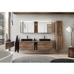 Ensemble complet salle de bain double vasques 180 cm + 6 �l�ments - rosario oak - livraison gratuite