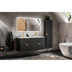 Ensemble complet salle de bain meuble double vasques 120 cm + 2 �l�ments - georgia black - livraison ...