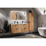 Ensemble complet salle de bain meuble double vasques 120 cm + 2 �l�ments - georgia oak - livraison gratuite ...