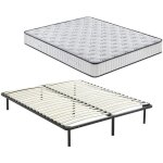 Ensemble compos:matelas en mousse 22 cm et mousse a mmoire matelas + sommier  lattes sur pieds - 7 ...