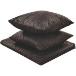 Beliani - ensemble couvre - lit et coussins jet de lit  motif gaufr 140 x 210 cm marron rayen