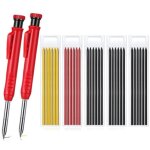 Ensemble de crayon de charpentier m�canique, 2 pi�ces crayon chantier et 18 recharges, crayon menuisier ...