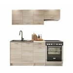 Usinestreet - cuisine complète trenton 101, sonoma chêne + beige, 180x60cm, plan de travail, stratifié ... Usinestreet - cuisine complète trenton 101, sonoma chêne + beige, 180x60cm, plan de travail, stratifié ...