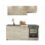 Usinestreet - cuisine complète trenton 101, sonoma chêne + beige, 180x60cm, plan de travail, stratifié, ... Usinestreet - cuisine complète trenton 101, sonoma chêne + beige, 180x60cm, plan de travail, stratifié, ...