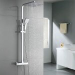 Ensemble de douche carr thermostatique showerpipe colonne de douche en inox avec pommeau de douche ultra ...
