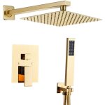 Ensemble de douche encastr� dor�, colonne douche salle de bain, douche encastree noire avec douchette ...