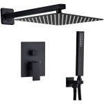 Ensemble de douche encastr� noir, colonne douche salle de bain, douche encastree noire avec douchette ...