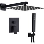 Ensemble de douche encastr� noir, colonne douche salle de bain, douche encastree noire avec douchette ...