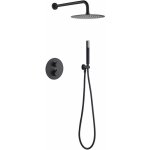 Colonne de douche encastre thermostatique imex noir mat, cartouche cramique turn clean system