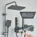 Ensemble de douche mural rglable avec douchette de tte, pommeau de douche, boutons de piano, systme ...