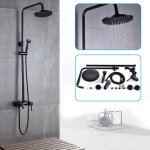 Ensemble de douche rtro, ensemble de montage mural pour douche, kit de pommeau de douche sur rail avec ...