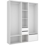 Ensemble dressing avec 2 tiroirs + 1 porte � chaussure et fond d'arri�re r�versible coloris ch�ne naturel, ...