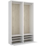 Ensemble dressing avec penderie et range chaussure coloris ch�ne naturel, blanc - longueur 120 x profondeur ...