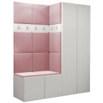 Mobilier1 - meuble d'entre hartford 266, blanc, 186x158x46cm, stratifi, tapisserie,  poser,  suspendre ...