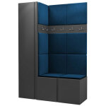 Mobilier1 - meuble d'entr�e hartford 471, graphite, 186x124x44cm, stratifi�, tapisserie, � suspendre, ...