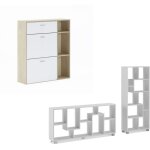 Skraut home - ensemble meuble  chaussures, structure chne, couleur blanche sur les portes et le tiroir, ...