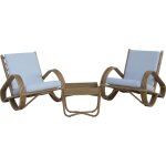 Chillvert - ensemble de fauteuils en rotin naturel et table centrale pour terrasse jardin parma 68x83x68cm ...