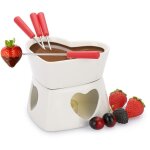 Ensemble de fondoirs en forme de c?ur avec 4 fourchettes, chauffe - fromage polyvalent pour chocolat ...