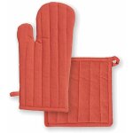 Ensemble gant et manique unis - corail