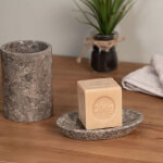 Wanda collection - ensemble gobelet porte savon en marbre gris