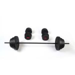 Ensemble d'haltres et de barres 50 kg srie keboo 300 avec 18 disques, 2 barres de 40 cm et 2 barres ...