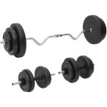 Vidaxl - ensemble d'halt�res et de barre ondul�e avec plaques 60 kg