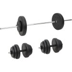 Ensemble d'halt�res et de barres avec plaques 60 kg vidaxl