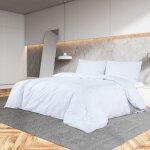 Ensemble de housse de couette blanc 220x240 cm microfibre vidaxl