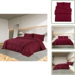 Ensemble de housse de couette bordeaux 135x200 cm microfibre - housses de couette - literie - drap housse ...