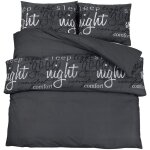 Ensemble de housse de couette noir 140x200 cm coton