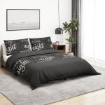 Ensemble de housse de couette noir 200x200 cm coton Ensemble de housse de couette noir 200x200 cm coton
