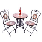 Ensemble de jardin merano 12001 - 2 table de jardin + 2 pcs. chaise de jardin mosa�que table 2x chaise ...